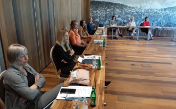 Policewomen attending training on project writing and strategic planning