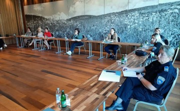 Policewomen attending training on project writing and strategic planning