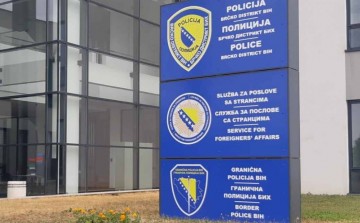 Policewomen planted orange flowers as a sign of solidarity with women and girls victims of violence